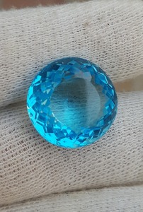 Topacio Azul Suizo 100% Natural, Gema Suelta Transparente, Grado AA, Piedra de Nacimiento de Diciembre, Corte Flor Limpio, Facetado en Aro - Product Image 4