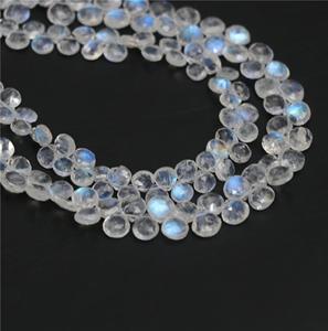 Cuentas Facetadas Blancas en Forma de Corazón para la Elaboración de Joyería, Hilo Completo de 8 Pulgadas - Product Image 2