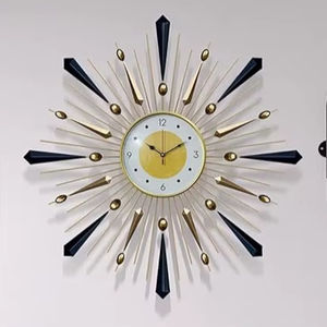<b>Wall</b> <b>Clock</b> for Home Stylish 24 inch dial 8 inch Golden Black Colour Art Unique Antique Style Beautiful - Product Image 1