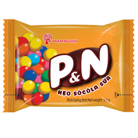 Bonbons au chocolat au lait en forme de boule, croustillants et colorés, fabriqués au Vietnam, en 12 sachets pour enfants