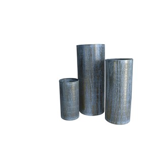 Metal Cylinder <b>Vases</b> for Christmas Decor Elegant Tea Light Candle Holder and Centerpiece Decorative Pieces - Product Image 3