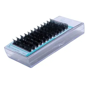 1000 Fans Eyelash Boxes Mtp C D L Curl Synthetic Mink Korean Custom Fake Eyelash Packaging 2022 Eyelash Extension Trays Promade