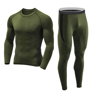 Conjunto deportivo de compresión para hombre, cuello redondo, manga larga, de alta calidad, de secado rápido, transpirable, de spandex/poliéster, ropa deportiva para hombre - Product Image 5