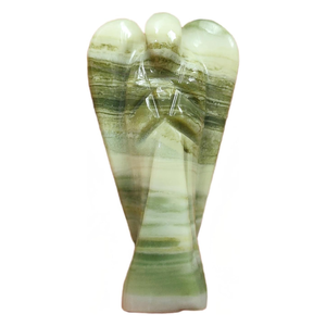 Gros naturel Serpentine ange Quartz pierres précieuses sculptures Chakra guérison Reiki Figurines religieuses pour voitures cristaux Feng Shui - Product Image 1