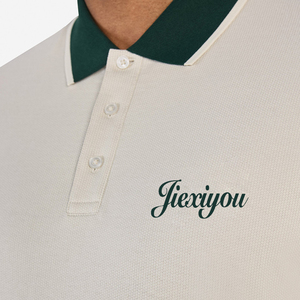 Personalizado de alta calidad 100% algodón de los hombres para camisetas de polo uniforme de cuello acanalado con logotipo bordado camisas de golf lisas diseño en blanco - Product Image 4