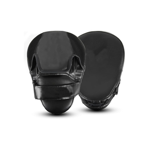 Guantes de Boxeo de Cuero Negro y Espuma PU, Almohadillas de Entrenamiento Curvas, Correa Ajustable, Ventiladas, para Kickboxing - Product Image 2