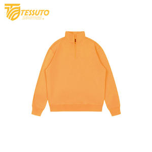 Tessuto personnalisé usine demi fermeture éclair sweats à capuche col montant sweats zippés pour hommes sweats en coton de haute qualité - Product Image 4
