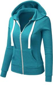 Sudadera con capucha y cremallera de algodón de invierno de alta calidad con logotipo personalizado OEM para mujer, jersey de gran tamaño, capucha transpirable, ropa de calle con estampado abullonado, gran oferta - Product Image 3