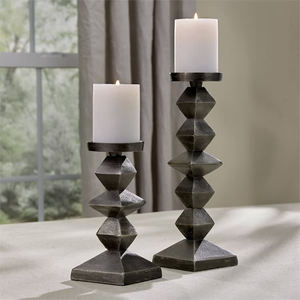 Portavelas de pilar de oro antiguo, portavelas hecho a mano de Metal dorado, diseño antiguo, portavelas hecho a mano a la venta - Product Image 6