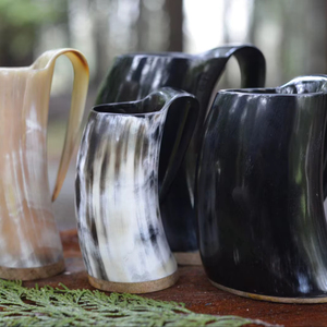 Authentic Eco-Friendly Viking Horn <b>Mug</b> Handmade Buffalo Horn Food Grade Medieval Style Religious Feng Shui Animal Beer <b>Mug</b> - Product Image 1