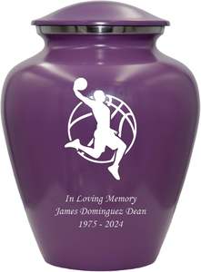 Urna de cremación de jugador de baloncesto, urna funeraria personalizada para adultos humanos para amantes del baloncesto, urna personalizada púrpura, tamaño personalizado - Product Image 4