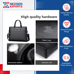 Highly Demanded Polyester Lining Large Capacity PU Leather Office Business Laptop <b>Bag</b> Briefcase from India's Top Exporter - Product Image 5