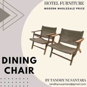 Chaise sans bras de chaise d'hôtel et de salle à manger de rotin de vente chaude avec des meubles d'hôtel de jambe en bois fabriqués en Indonésie - Product Image 6