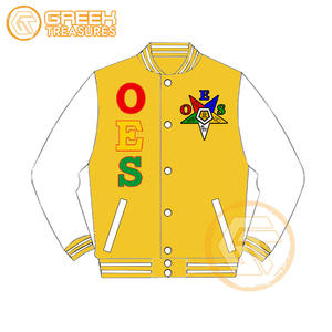 Customized Order Eastern <b>Star</b> Cotton Fleece Embroidered Varsity <b>Jacket</b> OES Breathable Quick Dry Zipper Closure Women <b>Jackets</b> - Product Image 5