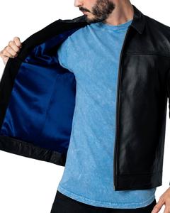 Veste en cuir pour homme Veste de moto pour homme en cuir de vache véritable ou en peau de mouton légère grande taille sur mesure Oem - Product Image 3