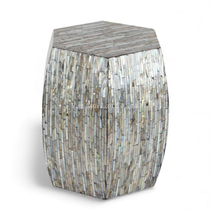 Tabourets élégants en nacre, vente en gros, meubles de siège en incrustation de coquillages faits à la main - Product Image 2