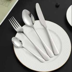 Recién llegado, juego de cubiertos de Metal minimalista de 24C, cubiertos de diseñador para eventos de boda y regalos de negocios, características sostenibles - Product Image 1