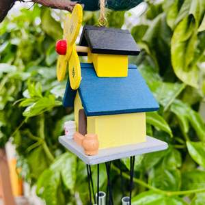 YEEYAYA casa fatta a mano in legno vento carillon giardino fornisce vento Spinner scultura - Product Image 5