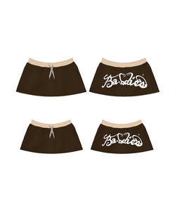 Shorts de sport en coton doux et élasthanne de haute qualité, couleur marron, avec ceinture contrastée et cordon de serrage, impression de logo personnalisée, pour femmes. - Product Image 1