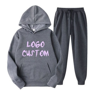 Streetwear pour hommes 2 pièces ensemble respirant grande taille pantalons de survêtement évasés empilés survêtement survêtement à capuche personnalisé pour OEM - Product Image 1