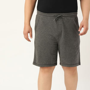 Jogger กีฬากางเกงขาสั้นผ้าฝ้ายผู้ชายกางเกงขาสั้นเหงื่อเอวยางยืดกระเป๋าขากางเกงขาสั้นขนแกะว่างเปล่า - Product Image 6