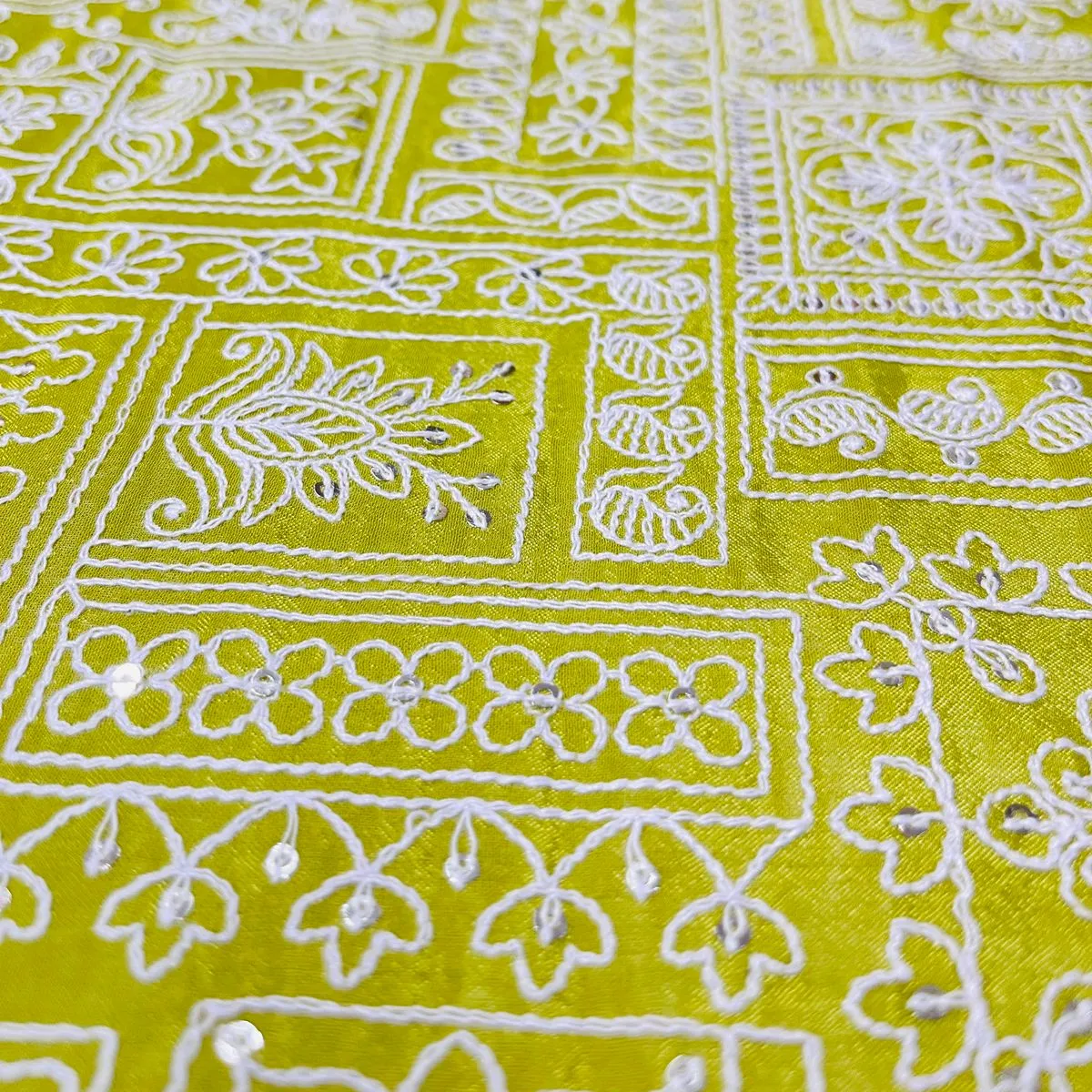 最高品質の100% ビスコースシノン生地メタリック刺Embroideryデュパッタ伝統的な摩耗インドの輸出
