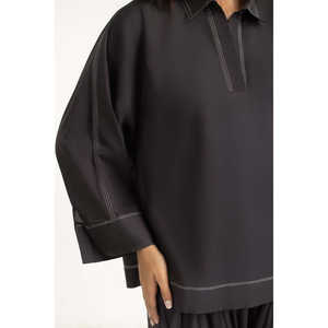 ชุดเซ็ต 2 ชิ้น เสื้อเบลเซอร์ผ้าซาตินลำลองสำหรับผู้หญิง IUSTTS-1312 และกางเกงขายาว ไซส์ XS/XS ชุดเข้าชุดย้อมสีแบบ Lawn Dyed - Product Image 5