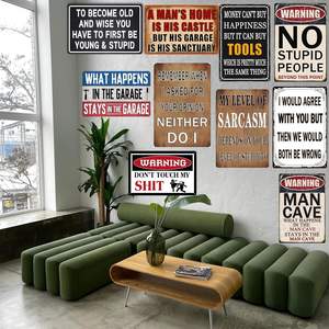 बेडरूम पुरुषों के लाउंज, गैरेज, या बार के लिए अजीब व्यंग्यात्मक धातु एल्यूमीनियम संकेत, पुरुषों या लड़कों के कमरे के लिए शांत सजावट - Product Image 4
