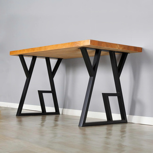 Ensemble de 2 pieds de table industriels en métal, tube carré à 2 niveaux 28 "x 24" pour bureau et table basse. - Product Image 6