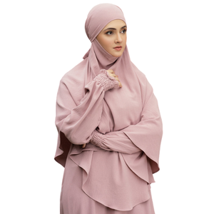 Robe Modeste Vente en Gros Femmes Turquie Dubaï Style Solide Couleur Jilbab Abaya Femme Musulmane Abaya Hijab 3 Pièces Ensemble Vêtements Islamiques - Product Image 4