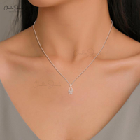Último diseño 14K Real Gold Cluster Wedding Pendant 0,39 CTW SI Quality Diamond Chevron Collar Joyería fina a precio mayorista