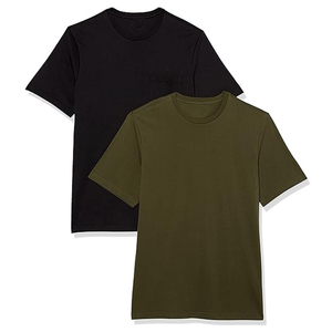 T-shirt pour homme à manches courtes en tissu tricoté, t-shirt personnalisé avec logo et t-shirt uni à col rond - Product Image 2