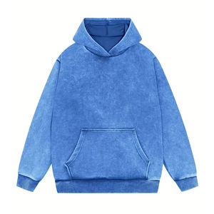 op Notch Women's Blue Acid Wash Hoodies Casual Pullover Comfort Loose Women's Acid Wash Hoodies <b>Winter</b> Wear Warm Fleece <b>Tops</b> - Product Image 1