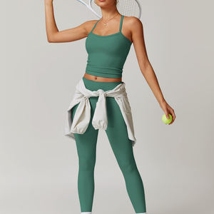 Vêtements de sport actifs pour femmes personnalisés, doux, à séchage rapide, vêtements de sport pour l'entraînement, extensible dans les 4 sens, ensembles de leggings de yoga en deux pièces - Product Image 3