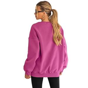 Sweat-shirt surdimensionné avec logo personnalisé de haute qualité 100% coton Sweat-shirt à col rond uni Sweat à capuche unisexe pour femme - Product Image 4