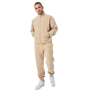 Chándal de Alta Calidad 100% Algodón con Cremallera para Hombre, Cuello Alto, Ropa Deportiva, Diseño Personalizable, Traje Deportivo de Invierno, Color Sólido - Product Image 1