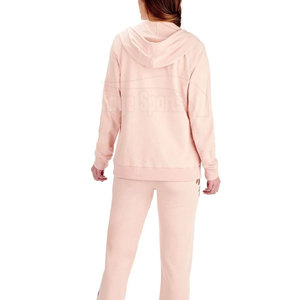 Sudadera con capucha extragrande de pana de algodón 100% para mujer con parche bordado, ropa de calle con cremallera y logotipo personalizado para invierno, patrón sólido - Product Image 6