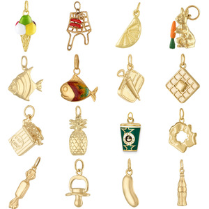 Golden Bakery Charms | Stainless Steel 18K PVD Gold Plated Cake Cookie Pastry Dessert Food Pendants | Waterproof & Tarnish Free - Product Image 5