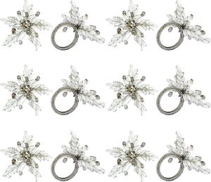 Fêtes de tous les jours Décor à la maison Design de fleurs Anneaux de serviette en polyéthylène pour les fêtes et événements Une décoration de table - Product Image 6
