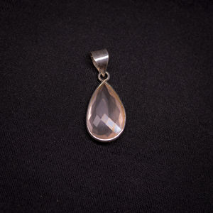 925 argent Sterling tendance mode pendentif poire forme Quartz Rose à facettes diamant Moissanite haute qualité or perle bijoux - Product Image 1