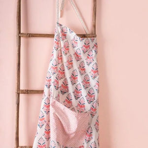 Accesorios de cocina superventas delantal de cosecha cocina tela de algodón orgánico bloque impreso liso teñido - Product Image 1