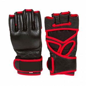 Vente en gros de gants d'entraînement de boxe et de MMA professionnels Demi-doigt personnalisé avec cuir et cuir PU - Product Image 4