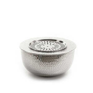 White Royals Silver Plated Corten Steel Outdoor Firepit with Heat Resistant Paint for Charcoal & <b>Wood</b> <b>Burning</b> Yard & Camping Use - Product Image 1