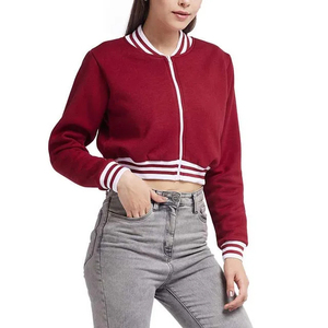 La mejor variedad de chaqueta universitaria corta para mujer con estilo, ropa informal de manga larga de longitud corta, chaqueta universitaria corta personalizada de tendencia para mujer - Product Image 5