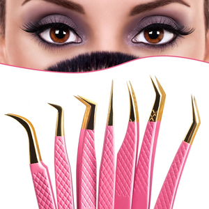 Pinzas para pestañas y cejas de última tendencia 2024, herramientas de belleza con punta dorada, volumen multicolor y tipo puntiagudo, precio bajo - Product Image 2