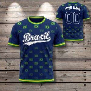 Conjunto de Camiseta de Fútbol Unisex para la Copa Mundial de Fútbol Brasil 2036, Diseño con la Bandera, para Aficionados al Fútbol, Varios Colores, Regalo para el Día del Partido - Product Image 1
