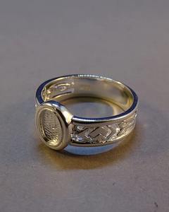 2025 haute qualité 925 argent Sterling 6x8mm ovale blanc lunette Designer bande nouvelle bague idéale pour résine lait maternel et cendres bijoux - Product Image 3