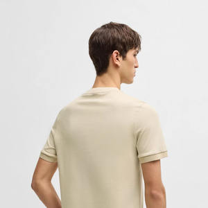 เสื้อยืดผ้าสวมใส่สบายสำหรับผู้ชายเสื้อยืดสีพื้นลำลองของผู้ชายสไตล์ที่กำหนดเองได้ - Product Image 4