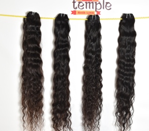 Ensemble 100% branche vierge indienne traitement aucun vente en gros cuticule aligné fabrique des extensions de cheveux humains à double trame - Product Image 2
