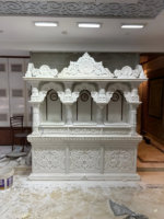 Sculpture de temple en marbre et grès sculpté à la main, décoration moderne pour intérieur/extérieur, Mandir hindou personnalisé, décoration de temple indien